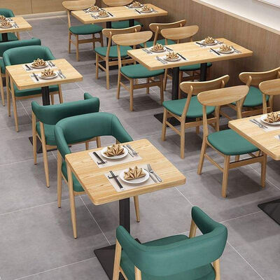 Good price Hot Selling Solid Wood Coffee Shop Furniture Customizable Booth Restaurant Tables and Chairs Set with Ergonomic Seat Cushion online