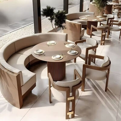 Good price High-Density Foam Solid Wood Construction Customizable Seating Dining Table Chair Booth Set for Commercial Restaurants online