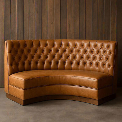 Good price Modern Luxury Restaurant Booth Sofa with Waxy Leather and Solid Wood Construction online