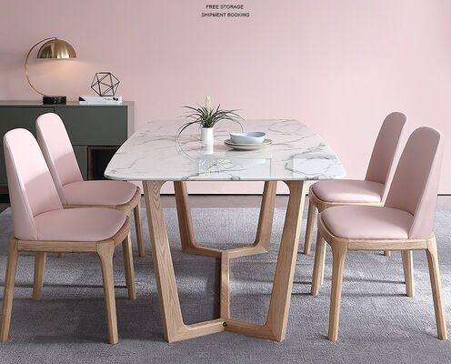 Buen precio mesa de comedor y sillas de lujo 4 Seater del Marble White del 180cm 6 pedazos minimalistas en línea