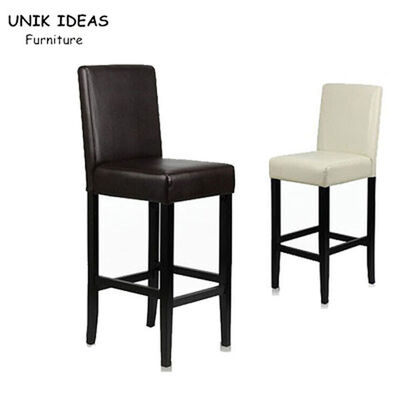 Good price Black Leather Bar Stools With Backs Leather Counter Height Chairs 41x41x110cm online