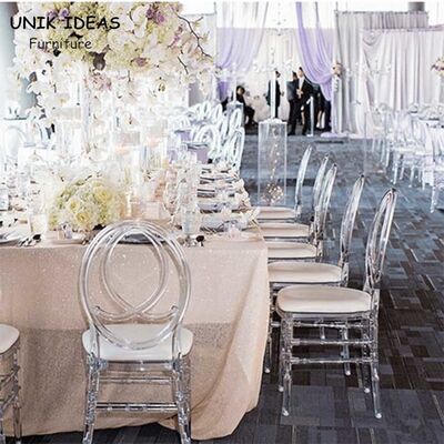 Good price Resin Napoleon Chair Wedding White Black Banquet Phoenix Clear 40x43x92cm online