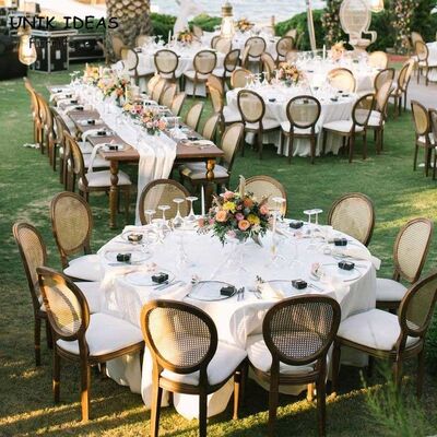 Prezzo buono Giro locativo Cane Back Wooden Louis di Hall Wedding Banquet Chairs For 50x55x91cm in linea