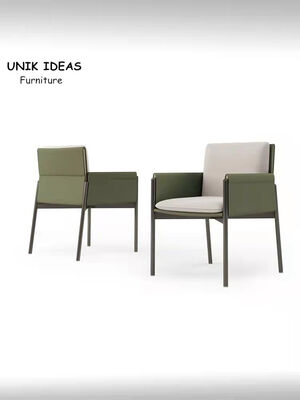 Bon prix Chaise latérale dinante en cuir minimaliste de cadre en métal de chaise de selle noire de Brown moderne en ligne