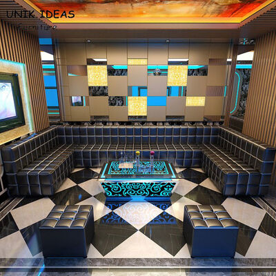 Bom preço tabela secional em forma de u preta azul de 11 10 Seater Sofa With Recliners Led Cube on-line