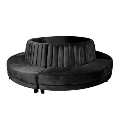 Bon prix Tissu de Sofa Black Curved Circular Velvet de salon de club de lobby d'hôtel en ligne