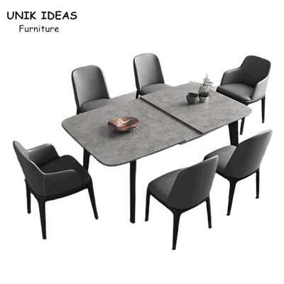 Goede prijs 6 7 8 Seater Marmeren Eettafel en Stoelen 130cm 140cm Minimalistische Eettafelreeks online